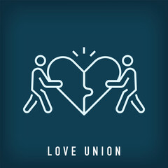 Creative love unity sign logo design. Vector flat style. Identity design for care, healthcare company.