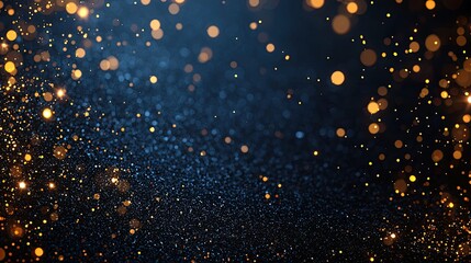 A mesmerizing background of shimmering golden and blue bokeh lights creating a festive atmosphere