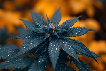 Cannabis leaf marijuana background.