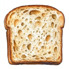 Freshly baked bread slice with golden crust and soft texture.