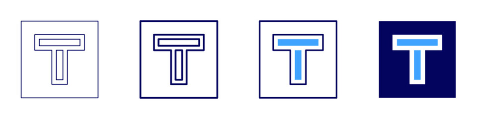 Dead end street icon in 4 different styles. Thin Line, Line, Bold Line, Duotone. Duotone style. Editable stroke