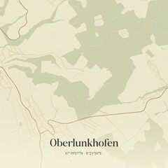 Obraz premium Vintage map of Oberlunkhofen, Switzerland.