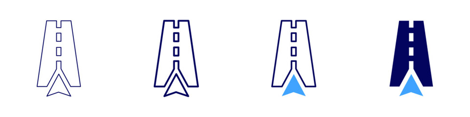 Navigation icon in 4 different styles. Thin Line, Line, Bold Line, Duotone. Duotone style. Editable stroke