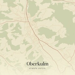 Fototapeta premium Vintage map of Oberkulm, Switzerland.