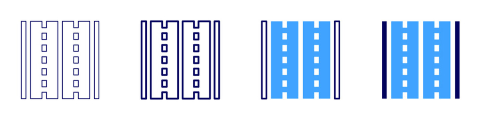 Road congestion icon in 4 different styles. Thin Line, Line, Bold Line, Duotone. Duotone style. Editable stroke