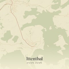 Obraz premium Vintage map of Ittenthal, Switzerland.
