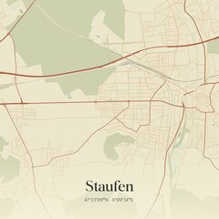 Fototapeta premium Vintage map of Staufen, Switzerland.