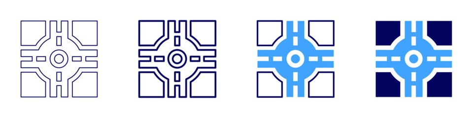 Road divider icon in 4 different styles. Thin Line, Line, Bold Line, Duotone. Duotone style. Editable stroke