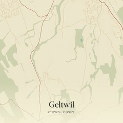 Obraz premium Vintage map of Geltwil, Switzerland.