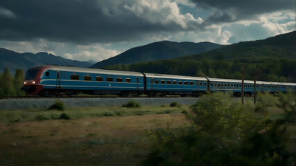 train in the mountains