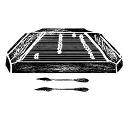 Traditional musical instrument. Dulcimer vector illustration. Cimbalom, Gusli, harp