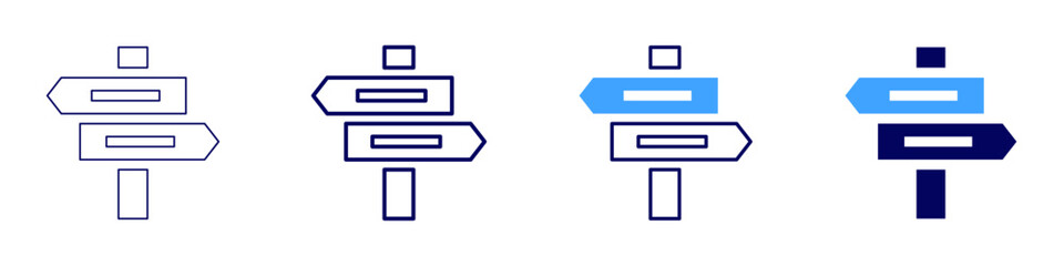Road framework icon in 4 different styles. Thin Line, Line, Bold Line, Duotone. Duotone style. Editable stroke