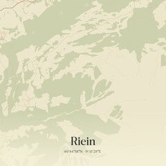 Vintage map of Riein, Switzerland.
