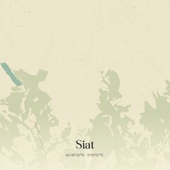 Vintage map of Siat, Switzerland.