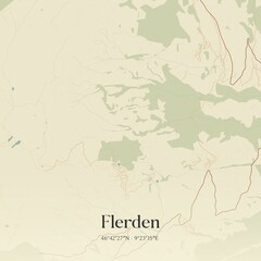 Fototapeta premium Vintage map of Flerden, Switzerland.