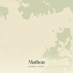 Vintage map of Mathon, Switzerland.