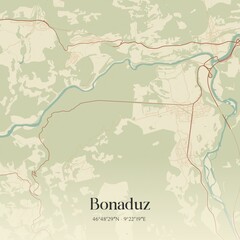 Fototapeta premium Vintage map of Bonaduz, Switzerland.