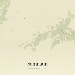 Fototapeta premium Vintage map of Samnaun, Switzerland.