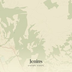 Vintage map of Jenins, Switzerland.