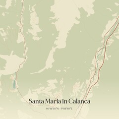 Obraz premium Vintage map of Santa Maria in Calanca, Switzerland.