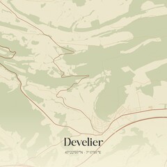 Vintage map of Develier, Switzerland.