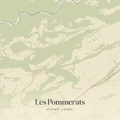Vintage map of Les Pommerats, Switzerland.