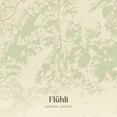 Fototapeta premium Vintage map of Flühli, Switzerland.