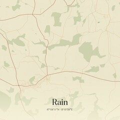 Vintage map of Rain, Switzerland.