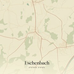 Fototapeta premium Vintage map of Eschenbach, Switzerland.