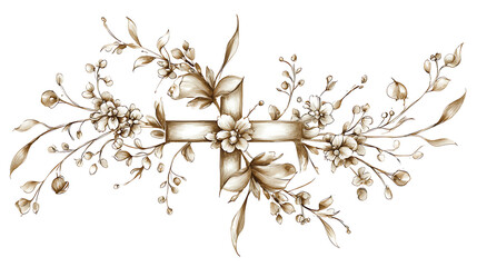 A floral design with a cross in the middle. generated using AI
