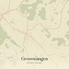 Vintage map of Grosswangen, Switzerland.