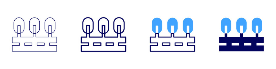 Road noise icon in 4 different styles. Thin Line, Line, Bold Line, Duotone. Duotone style. Editable stroke