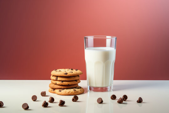 milk glass and cookies