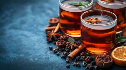 Fototapeta premium Warm Spiced Tea: Aromatic Winter Beverage