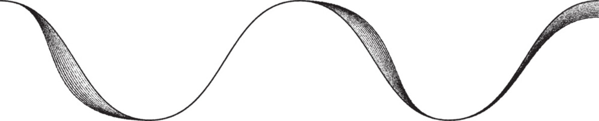 Decorative wave of lines . Intertwined one lines waves. Abstract flow linear fluid design element .Zigzag waves. Wavy Music sounds lines. Wavy ornament design.Line art .Vector