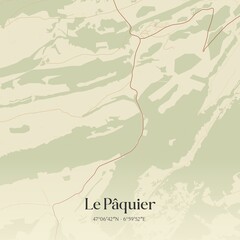 Vintage map of Le Pâquier, Switzerland.