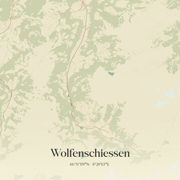 Vintage map of Wolfenschiessen, Switzerland.