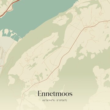 Vintage map of Ennetmoos, Switzerland.