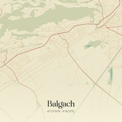 Vintage map of Balgach, Switzerland.