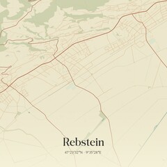 Vintage map of Rebstein, Switzerland.