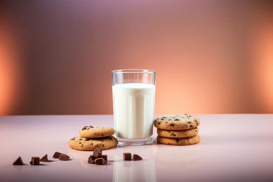 milk glass and cookies