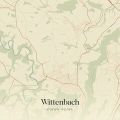 Obraz premium Vintage map of Wittenbach, Switzerland.