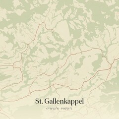 Vintage map of St. Gallenkappel, Switzerland.