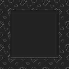 bread frame. doodle bakery square frame. hand drawn bread frame background. bakery background