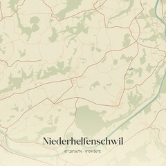 Fototapeta premium Vintage map of Niederhelfenschwil, Switzerland.