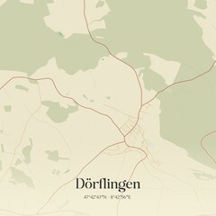 Fototapeta premium Vintage map of Dörflingen, Switzerland.