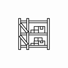 warehouse storage shelf icon vector sign