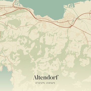 Vintage map of Altendorf, Switzerland.
