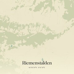 Vintage map of Riemenstalden, Switzerland.