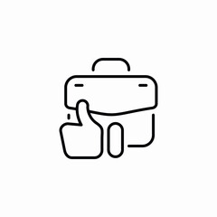 Briefcase business good job thumbs up icon vector sign